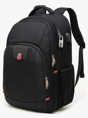 Extra Large Anti Theft Backpack for Men and Women with USB Charging Port - Black